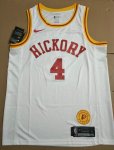 Maillot de Basket #4 Oladipo Pacers hickory Blanc Imprimé